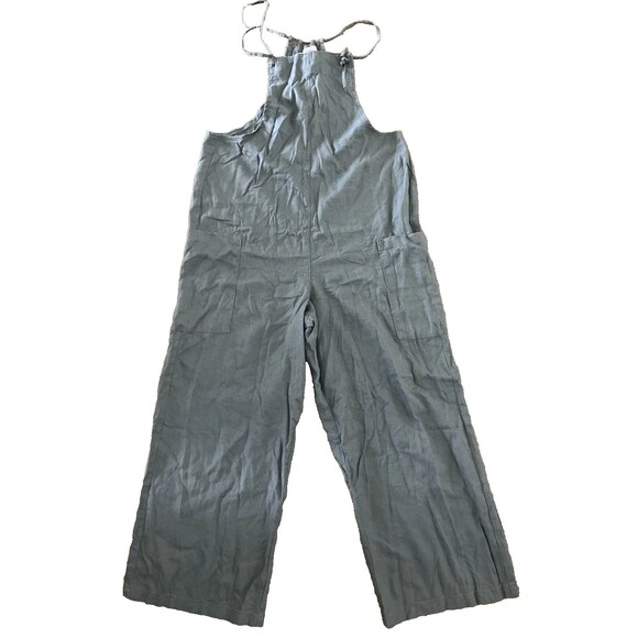 Vanilla Star Gray Grey Jumpsuit Linen Blend XS Casual Boho Lounge Wide Leg - Picture 1 of 6